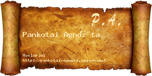 Pankotai Agnéta névjegykártya